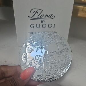 Gucci Silver Floral Compact